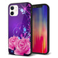 iPhone 12 強化ガラス＆TPUスマホケース ガラプリ【1177 紫色の夜】
