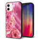 iPhone 12 強化ガラス＆TPUスマホケース ガラプリ【1182 ピンクの薔薇に誘われて】