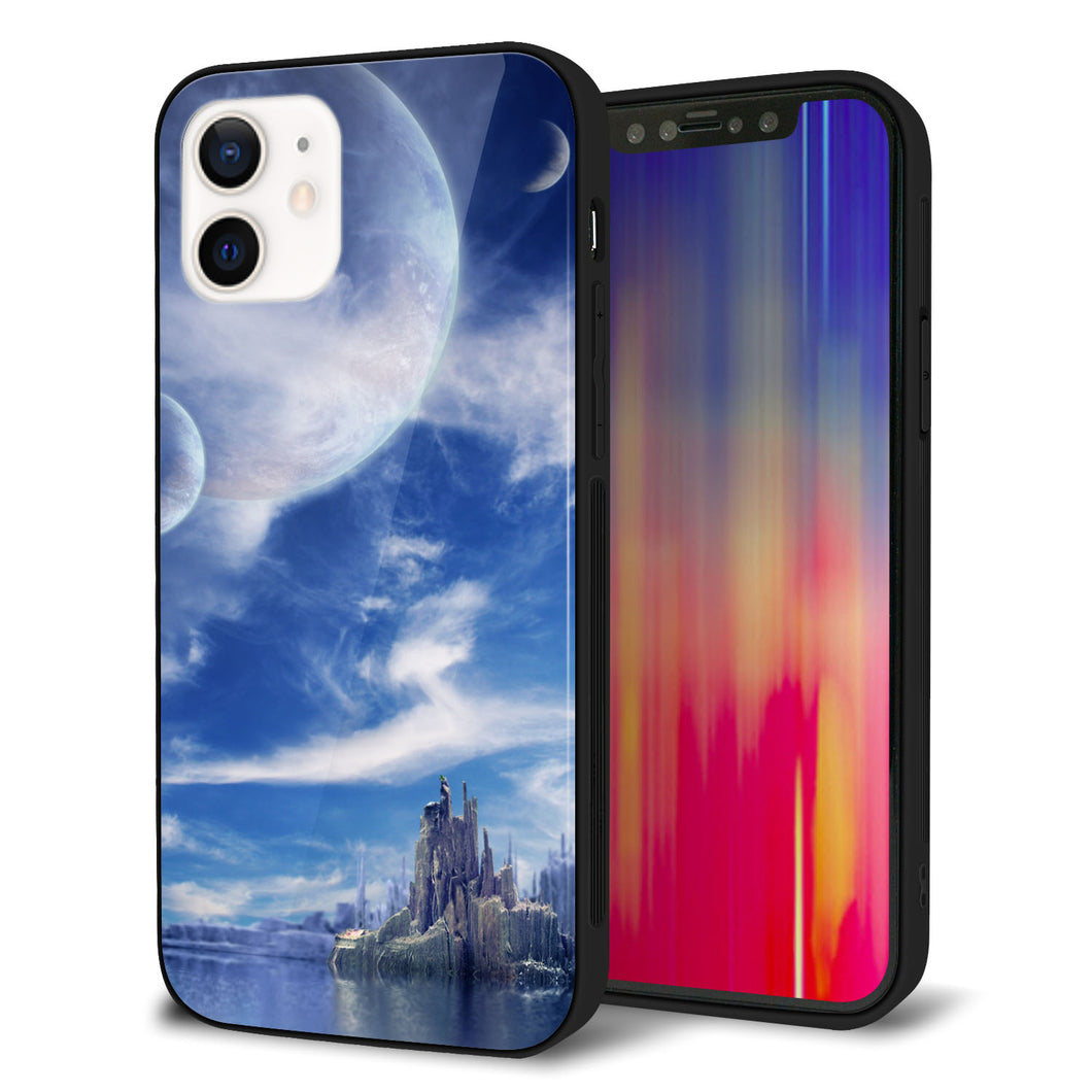iPhone 12 強化ガラス＆TPUスマホケース ガラプリ【1270 広がる宇宙】
