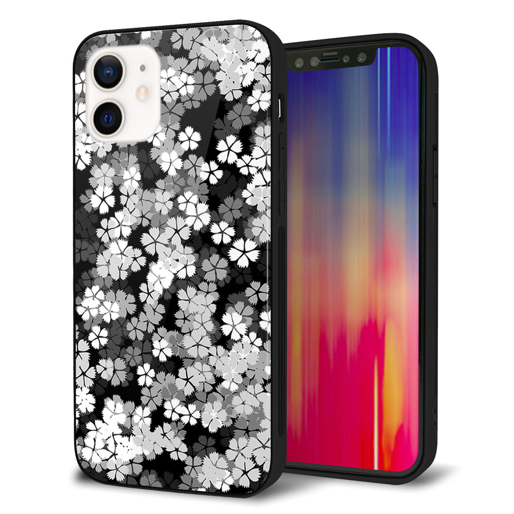 iPhone 12 強化ガラス＆TPUスマホケース ガラプリ【1332 夜桜】