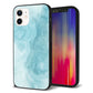 iPhone 12 強化ガラス＆TPUスマホケース ガラプリ【KM868 大理石BL】