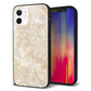 iPhone 12 強化ガラス＆TPUスマホケース ガラプリ【KM872 大理石パール】