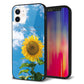 iPhone 12 強化ガラス＆TPUスマホケース ガラプリ【KM877 ヒマワリ】