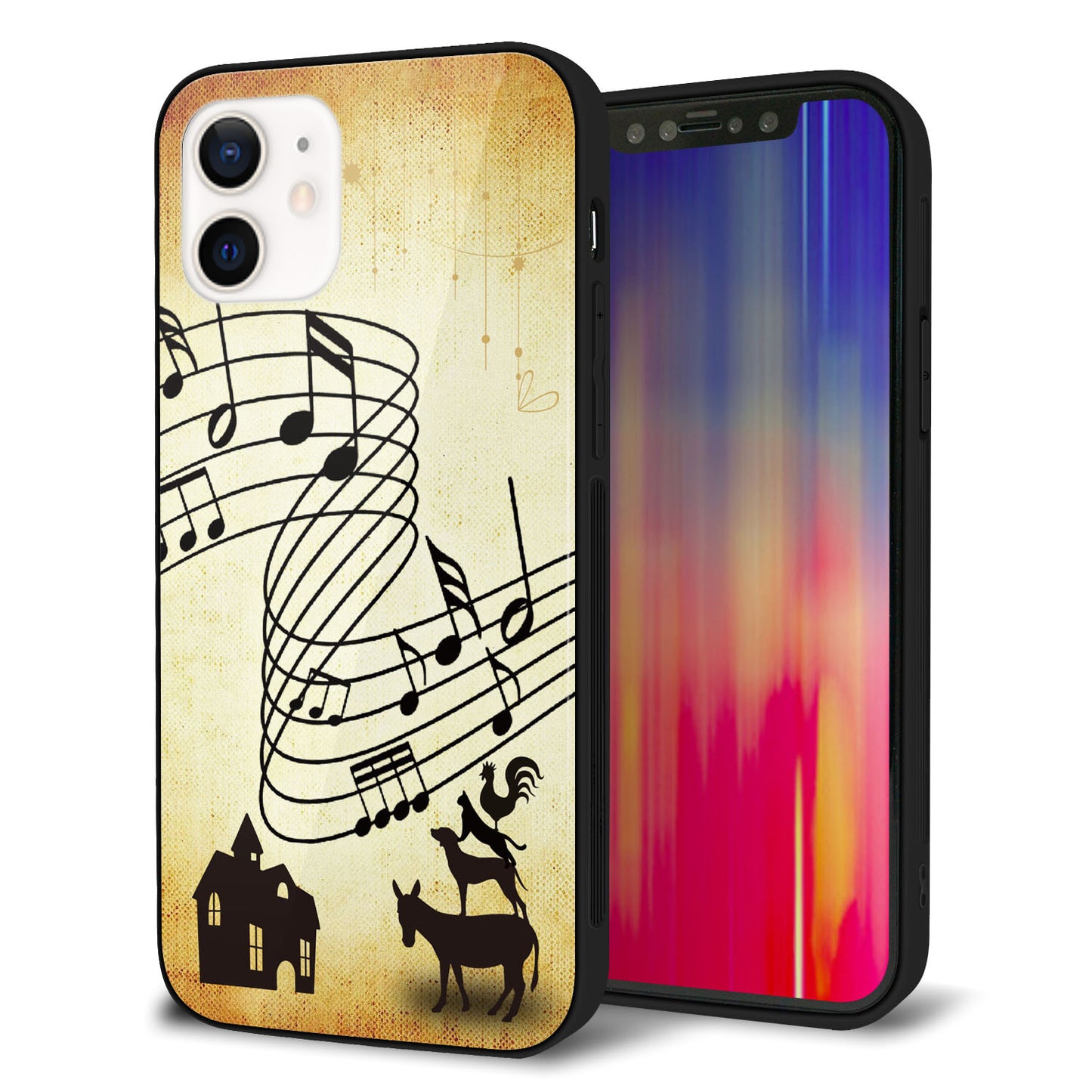 iPhone 12 強化ガラス＆TPUスマホケース ガラプリ【KM880 ブレーメン】