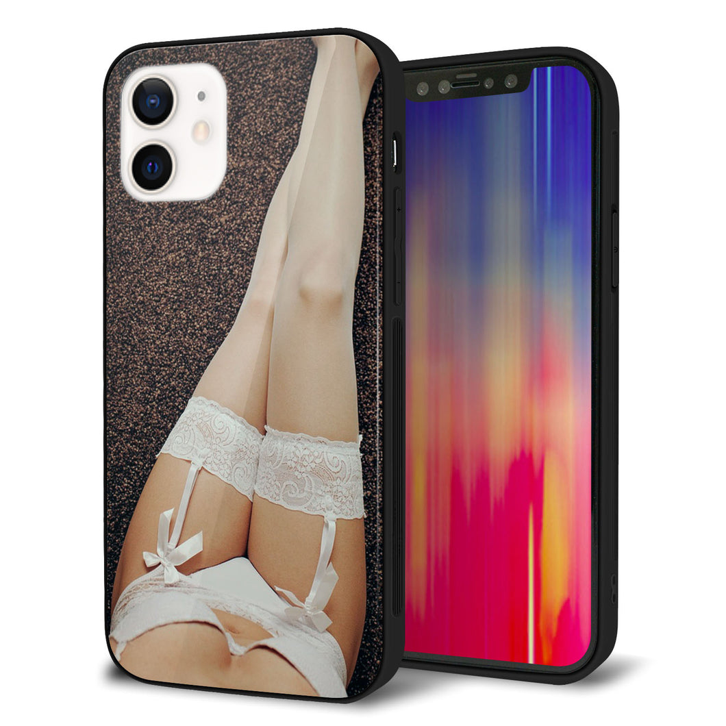iPhone 12 強化ガラス＆TPUスマホケース ガラプリ【KM888 ストッキング】