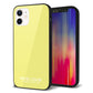 iPhone 12 強化ガラス＆TPUスマホケース ガラプリ【KM897 パステルカラー(パステルイエロー)】