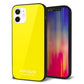 iPhone 12 強化ガラス＆TPUスマホケース ガラプリ【KM904 ポップカラー(イエロー)】