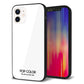 iPhone 12 強化ガラス＆TPUスマホケース ガラプリ【KM913 ポップカラー(ホワイト)】
