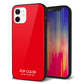 iPhone 12 強化ガラス＆TPUスマホケース ガラプリ【KM915 ポップカラー(レッド)】