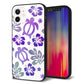iPhone 12 強化ガラス＆TPUスマホケース ガラプリ【SC878 ハワイアンアロハホヌ（パープル）】