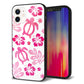 iPhone 12 強化ガラス＆TPUスマホケース ガラプリ【SC879 ハワイアンアロハホヌ（ピンク）】