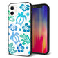 iPhone 12 強化ガラス＆TPUスマホケース ガラプリ【SC880 ハワイアンアロハホヌ（ブルー）】