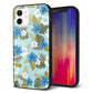iPhone 12 強化ガラス＆TPUスマホケース ガラプリ【SC883 ハワイアンアロハレトロ（ブルー）】