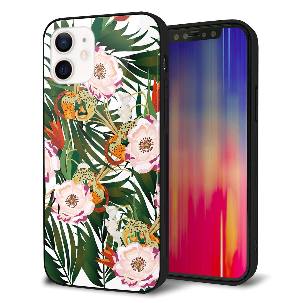 iPhone 12 強化ガラス＆TPUスマホケース ガラプリ【SC895 ボタニカル フォレスト】