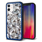iPhone 12 強化ガラス＆TPUスマホケース ガラプリ【SC906 ガーデンバタフライ ブルー】