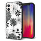 iPhone 12 強化ガラス＆TPUスマホケース ガラプリ【SC912 花柄モノトーン 01】