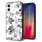 iPhone 12 強化ガラス＆TPUスマホケース ガラプリ【SC914 花柄モノトーン 03】
