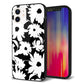 iPhone 12 強化ガラス＆TPUスマホケース ガラプリ【SC915 花柄モノトーン 04】