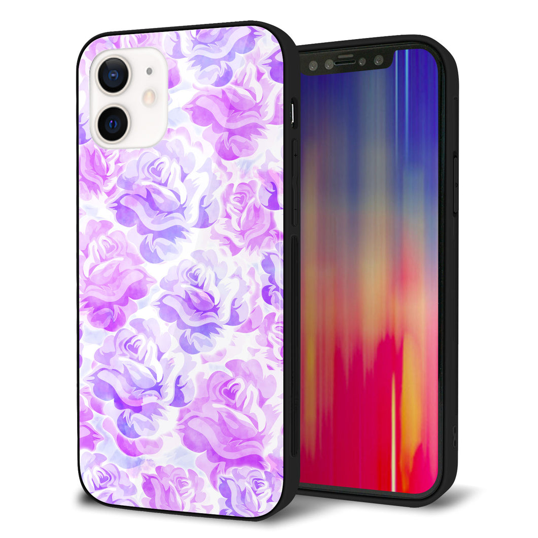 iPhone 12 強化ガラス＆TPUスマホケース ガラプリ【SC929 ローズ パープル】
