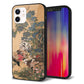 iPhone 12 強化ガラス＆TPUスマホケース ガラプリ【TA006 紫陽花双鶏】