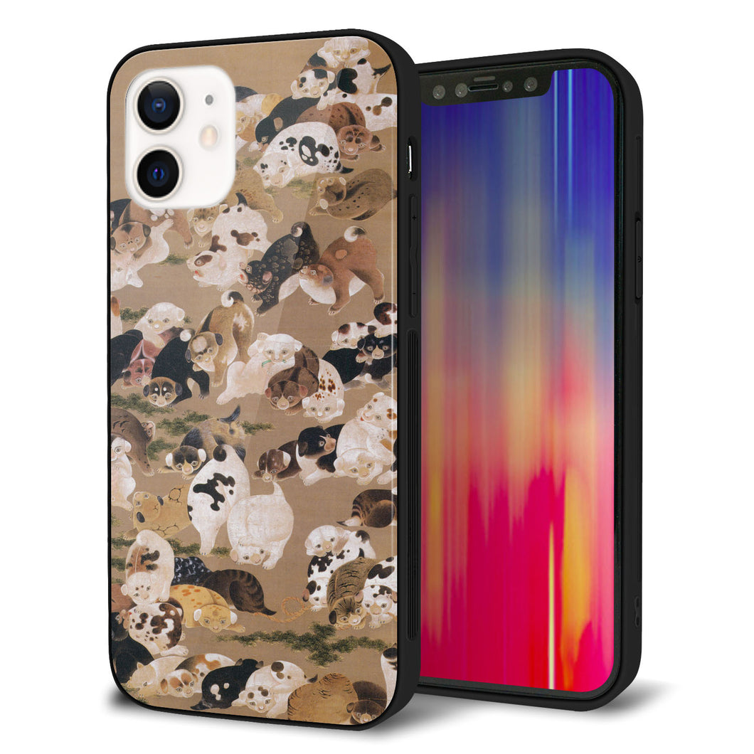 iPhone 12 強化ガラス＆TPUスマホケース ガラプリ【TA008 百犬】