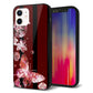 iPhone 12 強化ガラス＆TPUスマホケース ガラプリ【VA814 宝石と蝶】