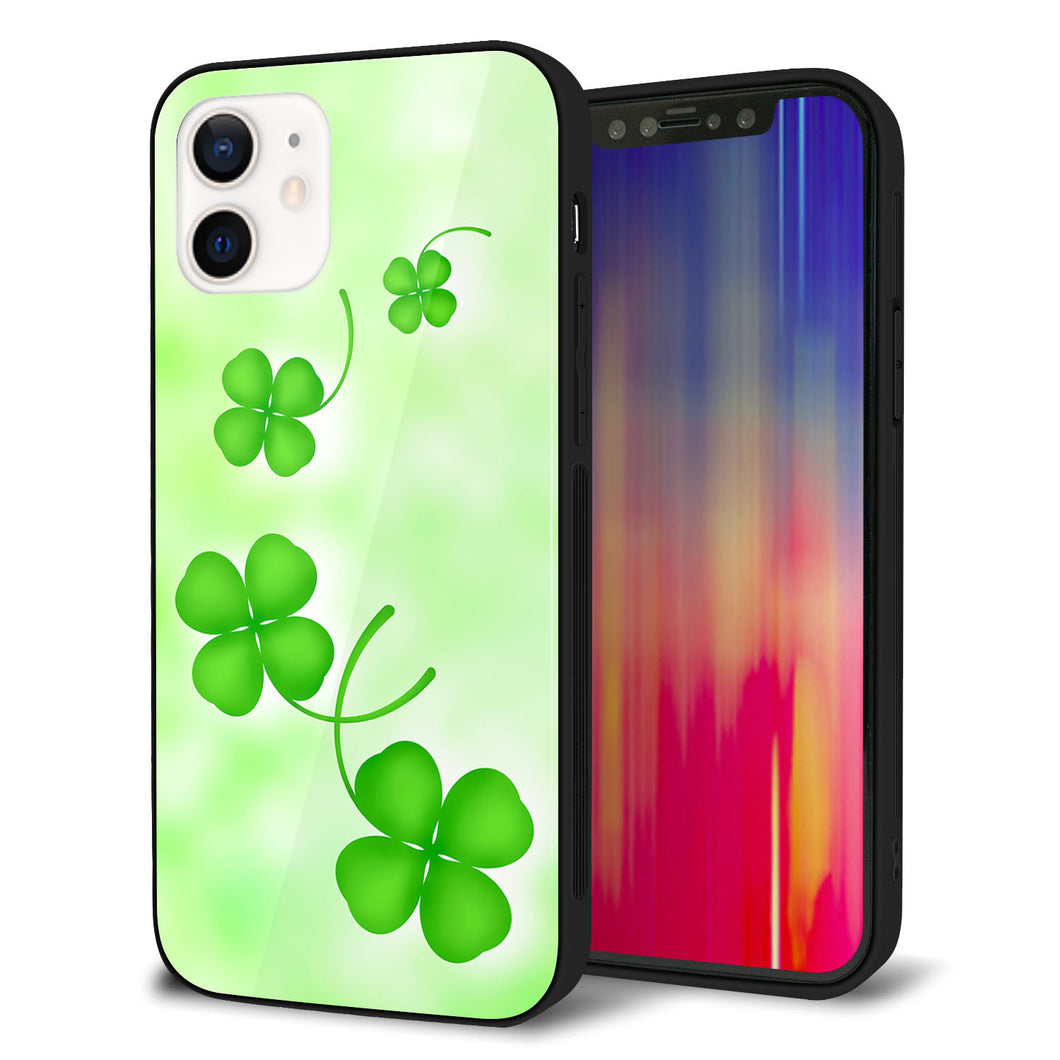 iPhone 12 強化ガラス＆TPUスマホケース ガラプリ【VA819 まいおりる幸運】