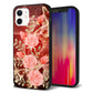 iPhone 12 強化ガラス＆TPUスマホケース ガラプリ【VA824 魅惑の蝶とピンクのバラ】