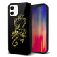 iPhone 12 強化ガラス＆TPUスマホケース ガラプリ【VA831 闇と龍】