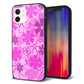 iPhone 12 強化ガラス＆TPUスマホケース ガラプリ【VA961 重なり合う花 ピンク】