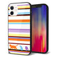iPhone 12 強化ガラス＆TPUスマホケース ガラプリ【YA887 ストライプネコ01】