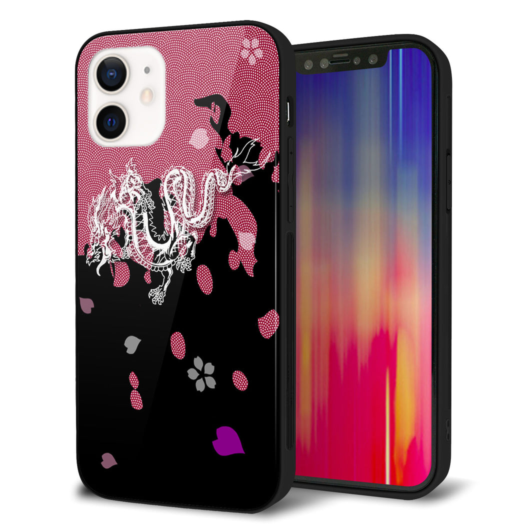 iPhone 12 強化ガラス＆TPUスマホケース ガラプリ【YC900 和竜01】