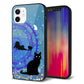 iPhone 12 強化ガラス＆TPUスマホケース ガラプリ【YJ327 魔法陣猫 キラキラ かわいい】