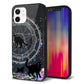 iPhone 12 強化ガラス＆TPUスマホケース ガラプリ【YJ330 魔法陣猫 キラキラ 黒猫】