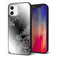 iPhone 12 強化ガラス＆TPUスマホケース ガラプリ【YJ340 モノトーン 雪の結晶 】