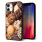 iPhone 12 mini 強化ガラス＆TPUスマホケース ガラプリ【442 クッキー mix】