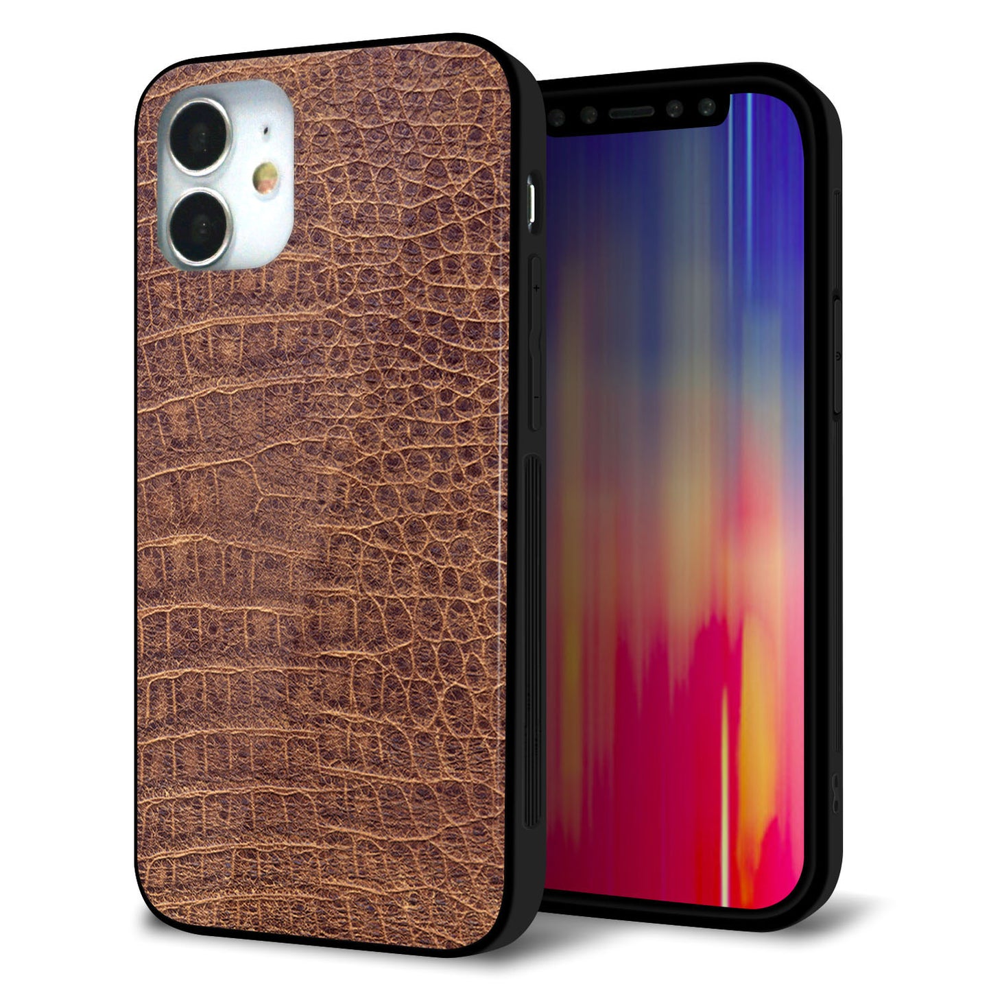 iPhone 12 mini 強化ガラス＆TPUスマホケース ガラプリ【463 クロコダイル】