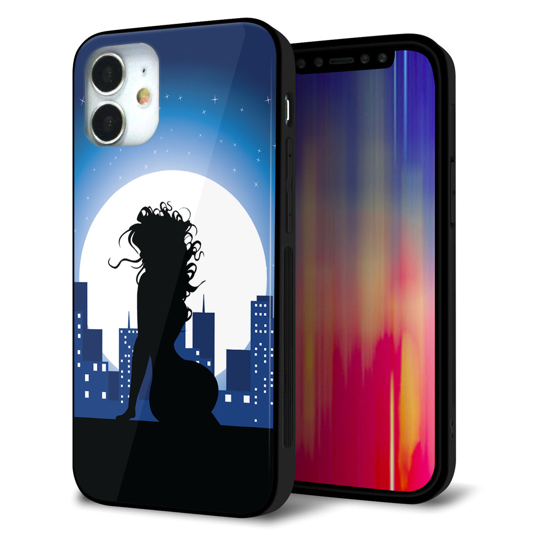 iPhone 12 mini 強化ガラス＆TPUスマホケース ガラプリ【482 夜の窓辺】