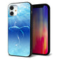 iPhone 12 mini 強化ガラス＆TPUスマホケース ガラプリ【1047 海の守り神くじら】