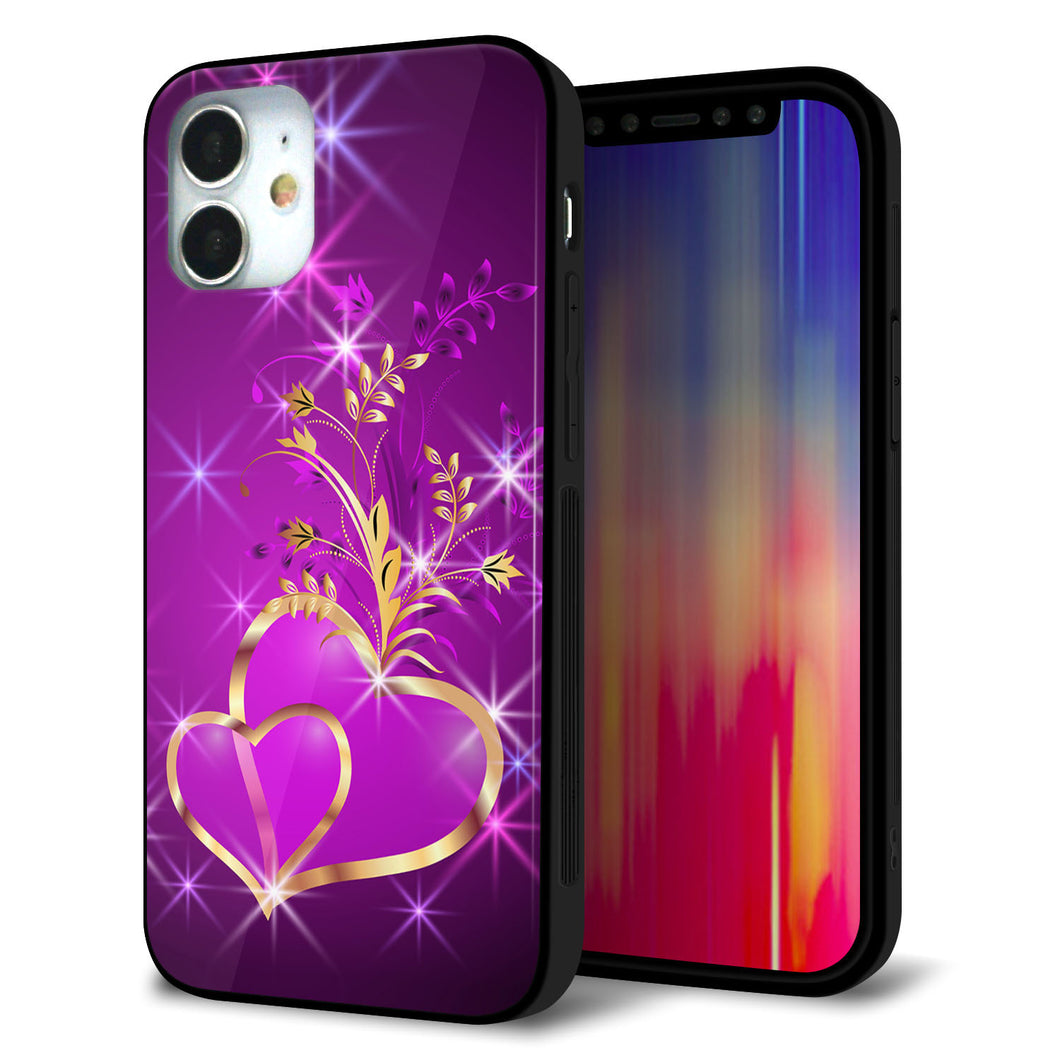 iPhone 12 mini 強化ガラス＆TPUスマホケース ガラプリ【1139 舞い降りるハート】