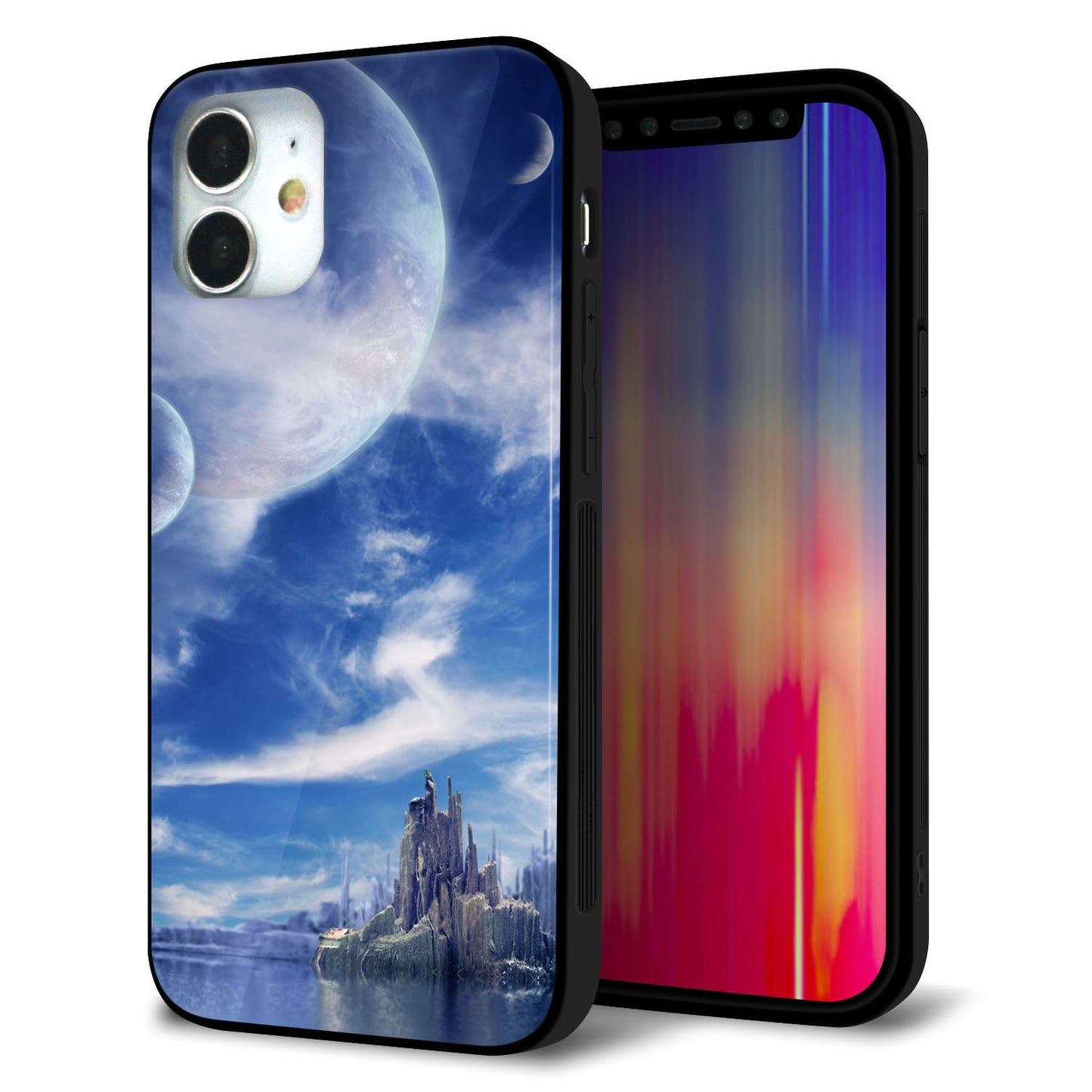 iPhone 12 mini 強化ガラス＆TPUスマホケース ガラプリ【1270 広がる宇宙】