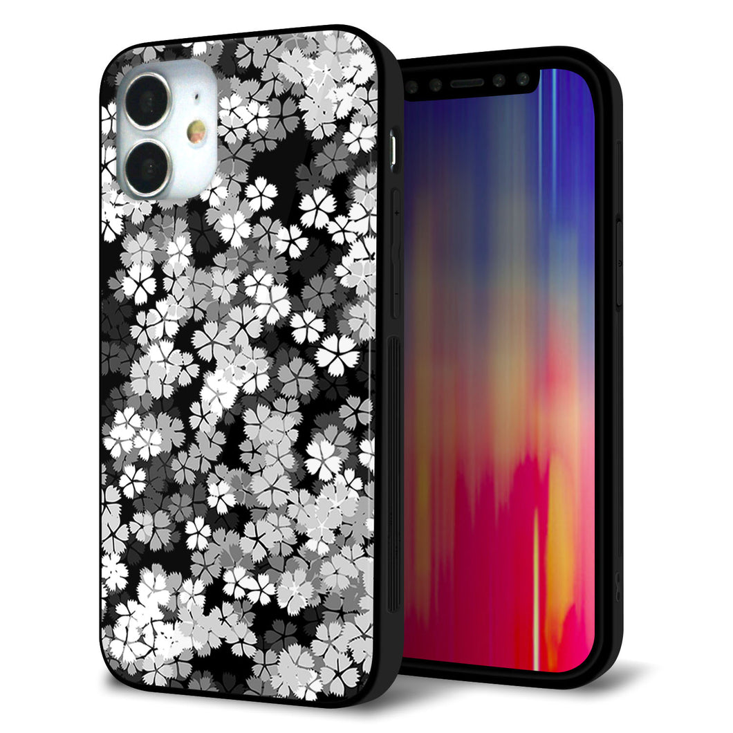 iPhone 12 mini 強化ガラス＆TPUスマホケース ガラプリ【1332 夜桜】