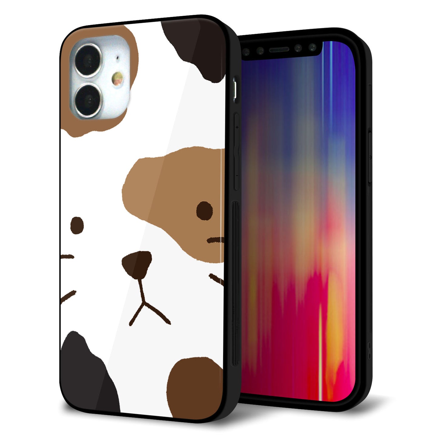 iPhone 12 mini 強化ガラス＆TPUスマホケース ガラプリ【IA801 みけ】