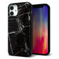 iPhone 12 mini 強化ガラス＆TPUスマホケース ガラプリ【KM867 大理石BK】