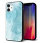 iPhone 12 mini 強化ガラス＆TPUスマホケース ガラプリ【KM868 大理石BL】