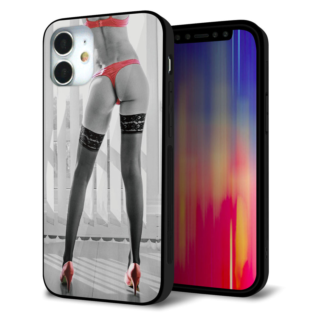iPhone 12 mini 強化ガラス＆TPUスマホケース ガラプリ【KM889 ハイヒール】