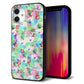 iPhone 12 mini 強化ガラス＆TPUスマホケース ガラプリ【SC872 リバティプリント プレスドフラワー（グリーン）】