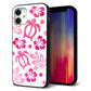 iPhone 12 mini 強化ガラス＆TPUスマホケース ガラプリ【SC879 ハワイアンアロハホヌ（ピンク）】
