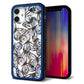 iPhone 12 mini 強化ガラス＆TPUスマホケース ガラプリ【SC906 ガーデンバタフライ ブルー】