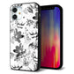 iPhone 12 mini 強化ガラス＆TPUスマホケース ガラプリ【SC914 花柄モノトーン 03】